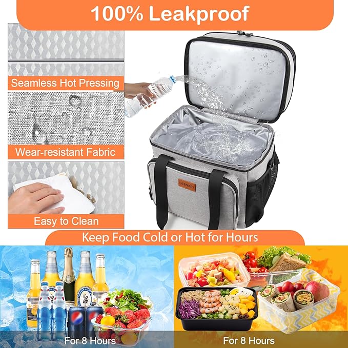 Double Decker XLarge Lunch Box, Insulated Heavy Duty Lunch Bag Waterproof - Image 5