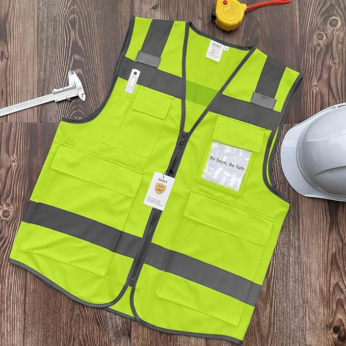 TCCFCCT Construction Vest 5 Pockets Reflective Safety Vest - Image 5