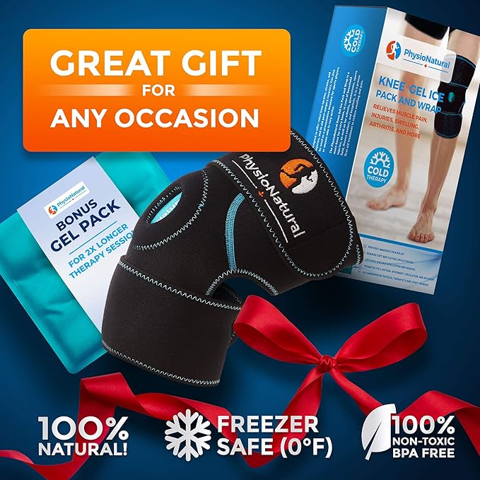 PhysioNatural Ice Pack for Knee Pain Relief, Reusable Gel Ice Wrap for Leg - Image 8