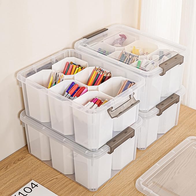 Citylife 17 QT Plastic Storage Bins Clear Storage Box - Image 6