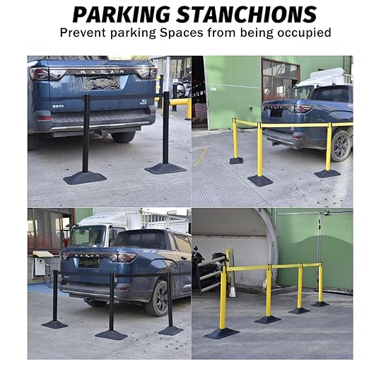 BESEA 4 Pack 36" Yellow Crowd Control Barriers - Image 3