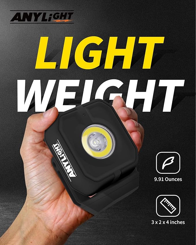 Led Work Light with 4 Modes, 1200LM Portable COB Magnetic Light, 3350mAh - Image 4