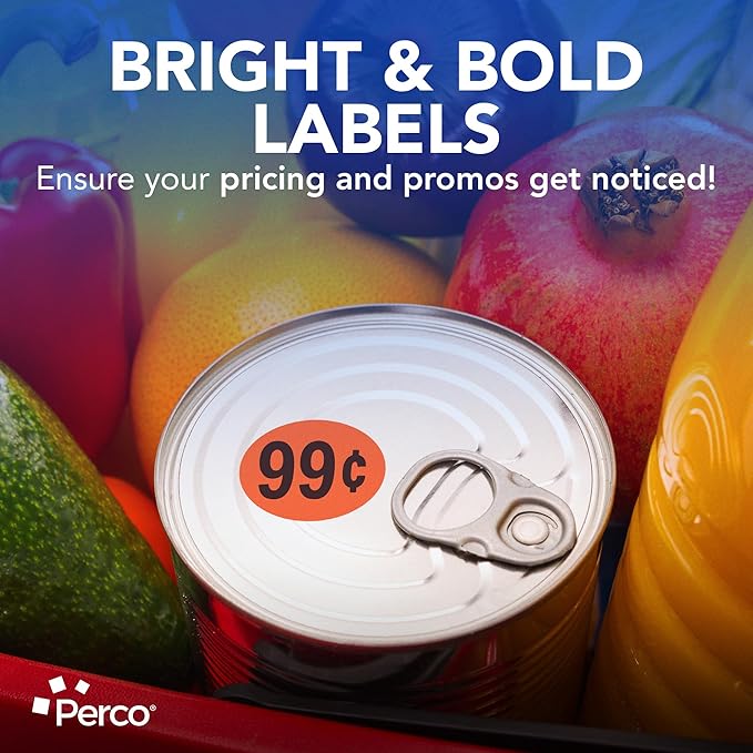 Perco Fluorescent Red 1-Inch Circle 99 Cents Promotional Sale Stickers—1 - Image 5