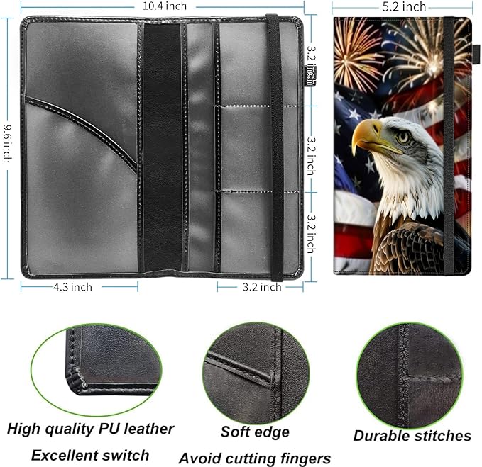 Car Registration and Insurance Holder, Leather Vehicle Glove Box Organizer - Image 4