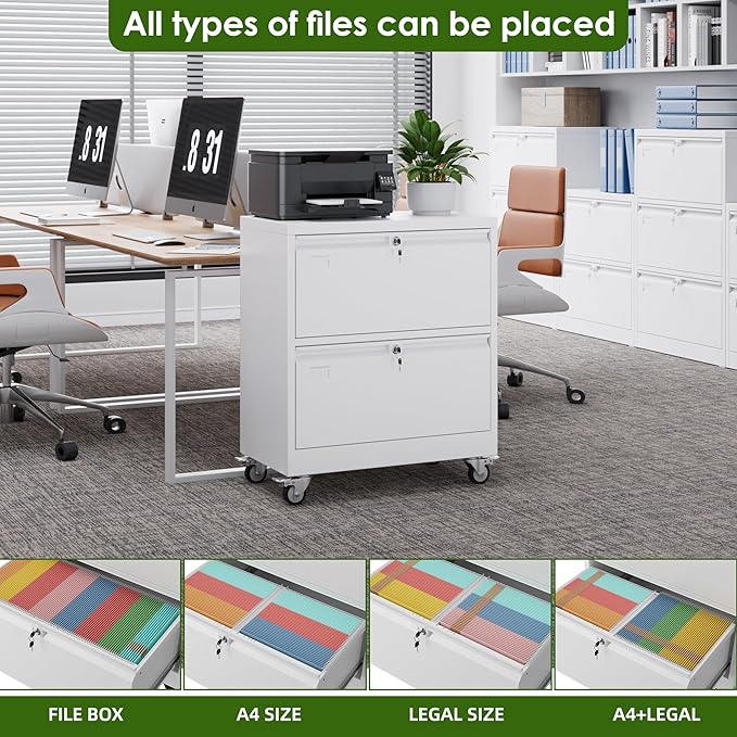 Aobabo 2 Drawer Lateral File Cabinet - Image 4
