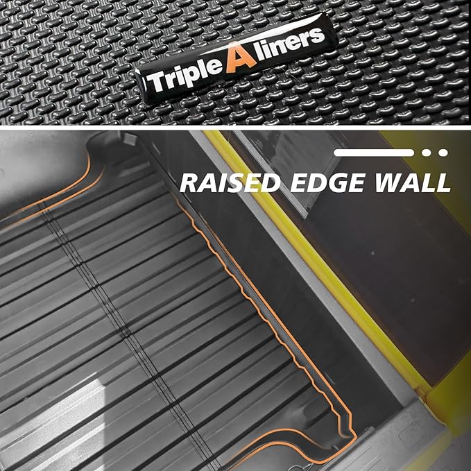 TripleAliners Truck Bed Mat & Floor Mats Front Rear Full Set Compatible - Image 7