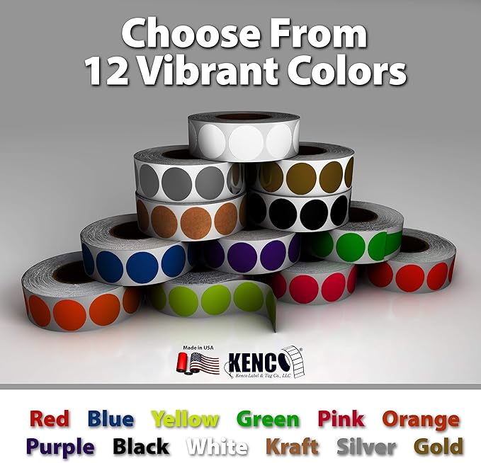 Kenco Color Coding Circle Dot Sticker Labels on a roll - Image 3
