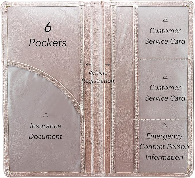 Car Registration and Insurance Holder, Premium Pu Leather Vehicle Glove Box - Image 4