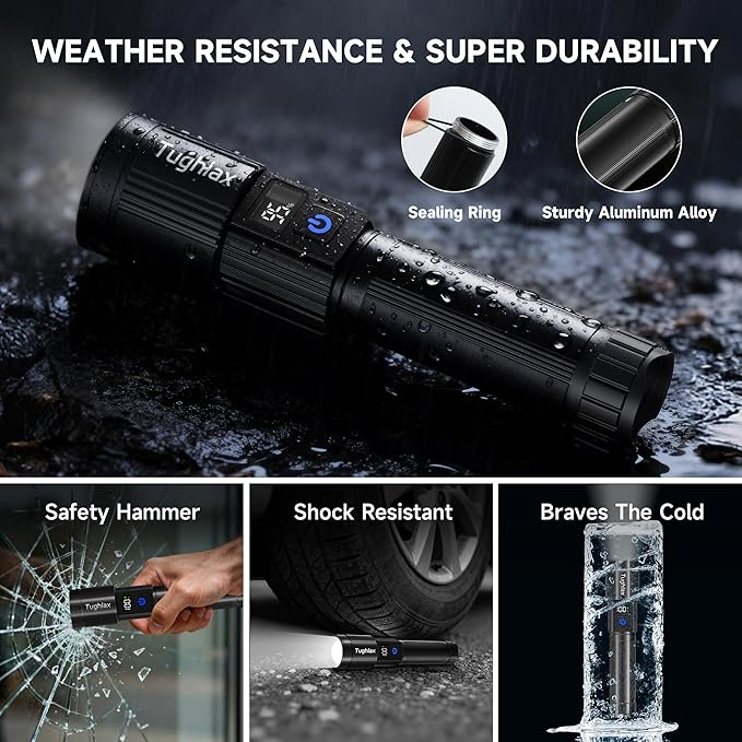 4Pack Rechargeable Flashlights High Lumens 9900LX, LED Flashlight Rechargeable - Image 8