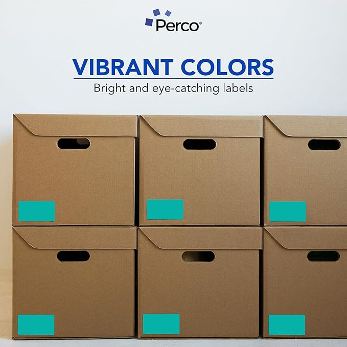 Perco Teal 3x5 Inch Perforated Sticker Labels — 150 Stickers Per Roll — - Image 7