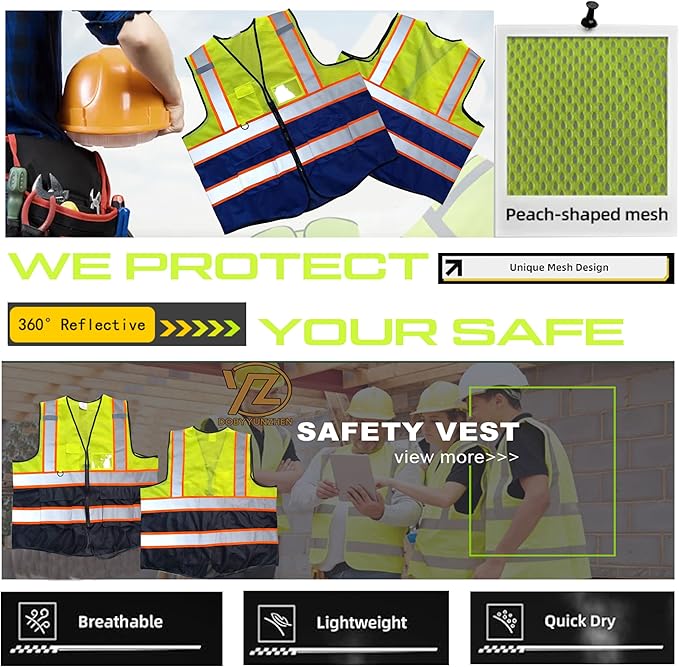 Personalized High Visibility Reflective Safety Vest Custom Your Text Protective - Image 2