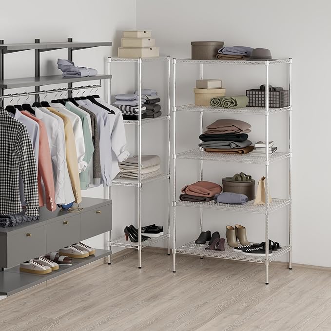 24" Deep x 36" Wide x 74" Height Wire Shelving Kit | 5-Tier | NSF Commercial - Image 7