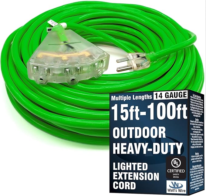 100 ft Outdoor Extension Cord Waterproof by WattsWire