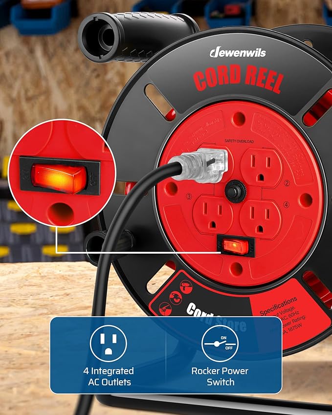 DEWENWILS Extension Cord Storage Reel - Image 3