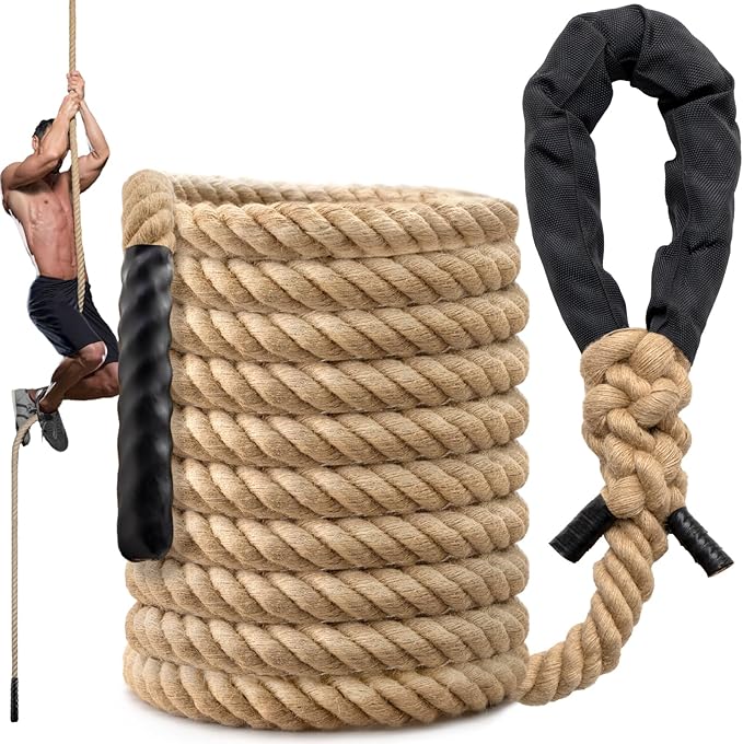 Climbing Rope Gym Workout - 10FT 15FT 20FT 25FT 30FT 35FT Heavy Duty Jute Thick by HOME