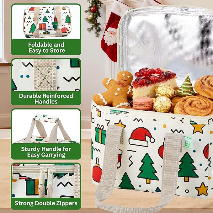 VENO 2 Pack Christmas Insulated Lunch Bag - Image 5