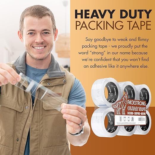 Packstrong Industrial Grade Clear Packing Tape 6 Rolls - Image 6