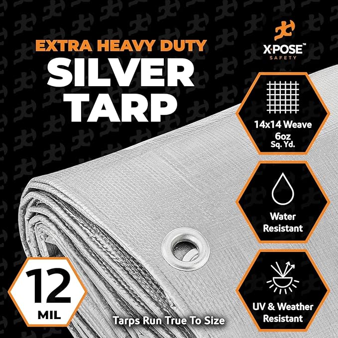 Heavy Duty Silver Poly Tarp 6' X 20' - Image 2