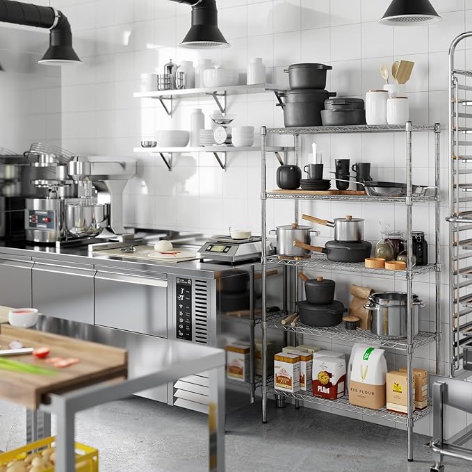 14" Deep x 36" Wide x 64" Height Wire Shelving Kit | 5-Tier | NSF Commercial - Image 6