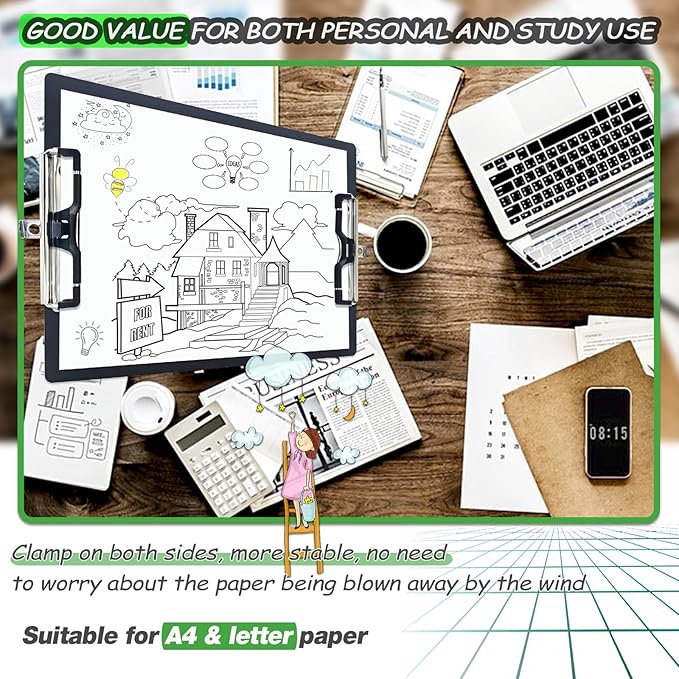 Aluminum Metal Clipboard Sturdy Stainless Hangable - Image 2
