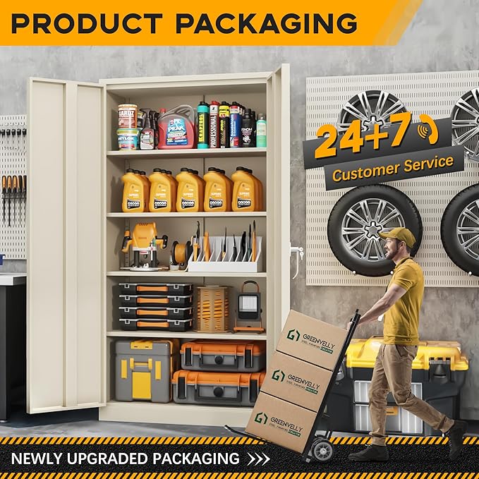 Greenvelly Metal Garage Storage Cabinet - Image 8