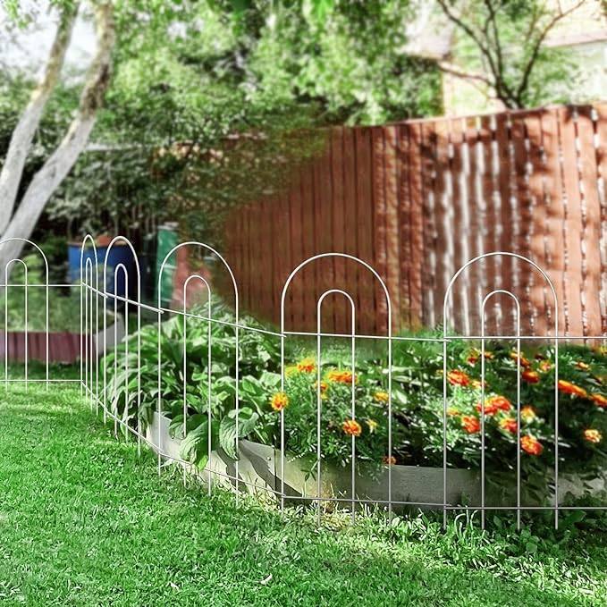 Decorative White Garden Border Fence 32inX20ft Rustproof Landscape Metal Edging - Image 2