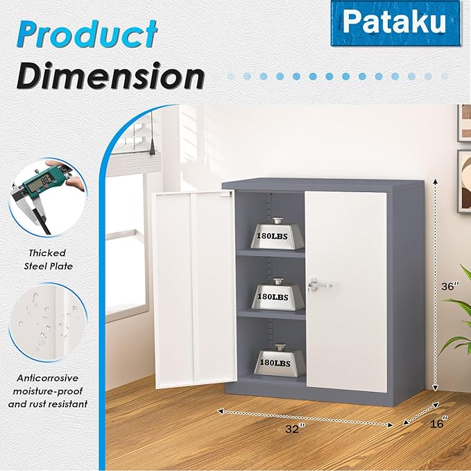 Pataku Metal Storage Cabinet, Garage Cabinet - Image 5