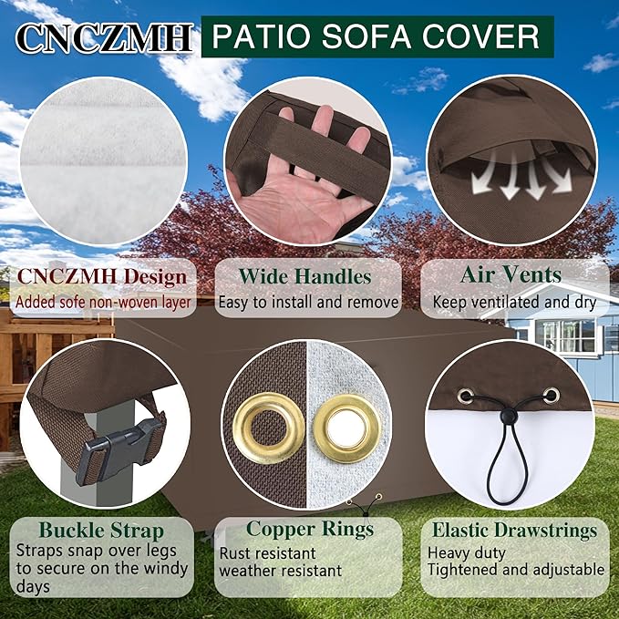 Square Heavy Duty Patio Table Covers Waterproof, 600D Outdoor Dining Table and - Image 5