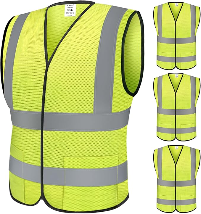 TICONN 2PK/4PK Reflective Safety Vest, High Visibility Vest by TICONN