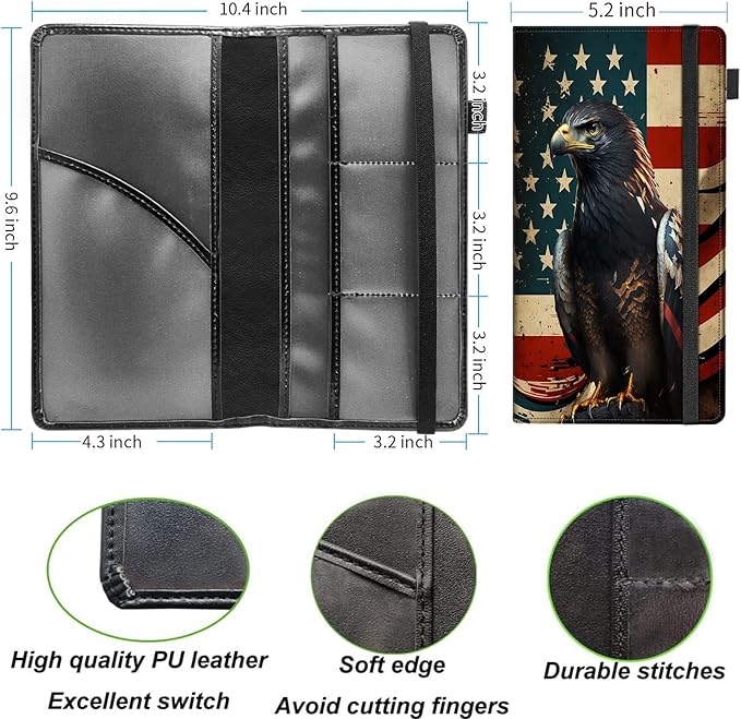 Car Registration and Insurance Holder, Leather Vehicle Glove Box Organizer - Image 4