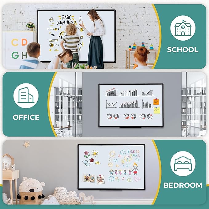 Dry Erase Board for Wall, Wall-Mounted White Board for School, Office and Home - Image 6