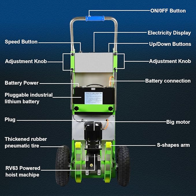 Electric Stair Climbing Dolly, Heavy Duty Cart 880lbs Capacity 1200W Motorized - Image 3