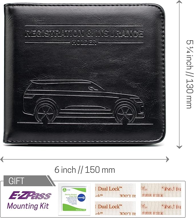 CANOPUS Car Registration and Insurance Holder, Magnetic Closure, Embossed Card - Image 6
