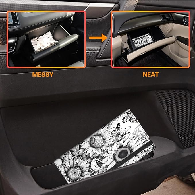 Car Registration and Insurance Holder, Leather Vehicle Glove Box Organizer - Image 6