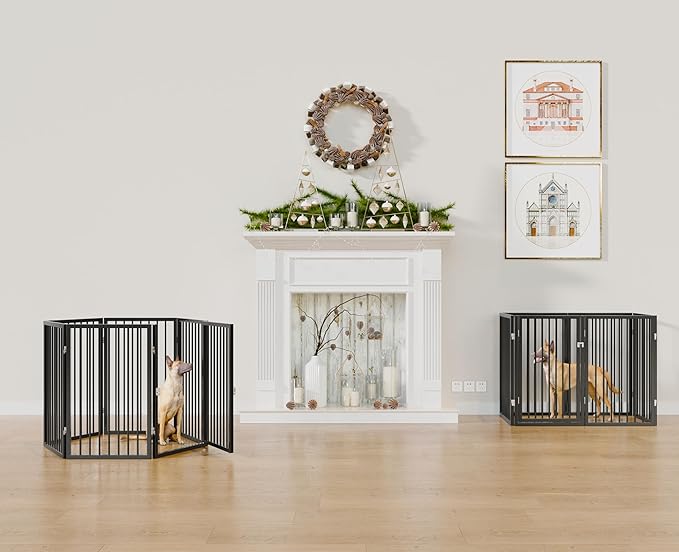 Vantas Folding No-Assembly Metal Pet Gate 120" Wide, Freestanding Accordion - Image 3