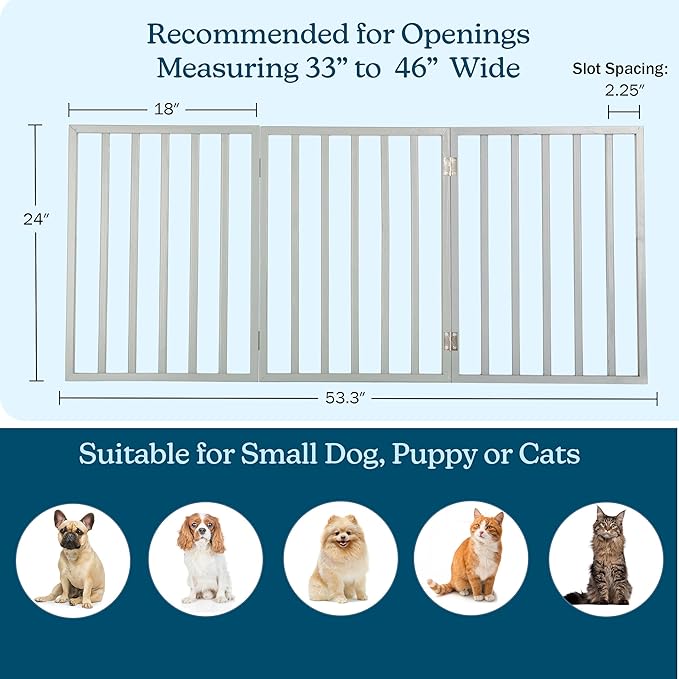 Pet Gate - 3-Panel Indoor Foldable Dog Fence - Image 2