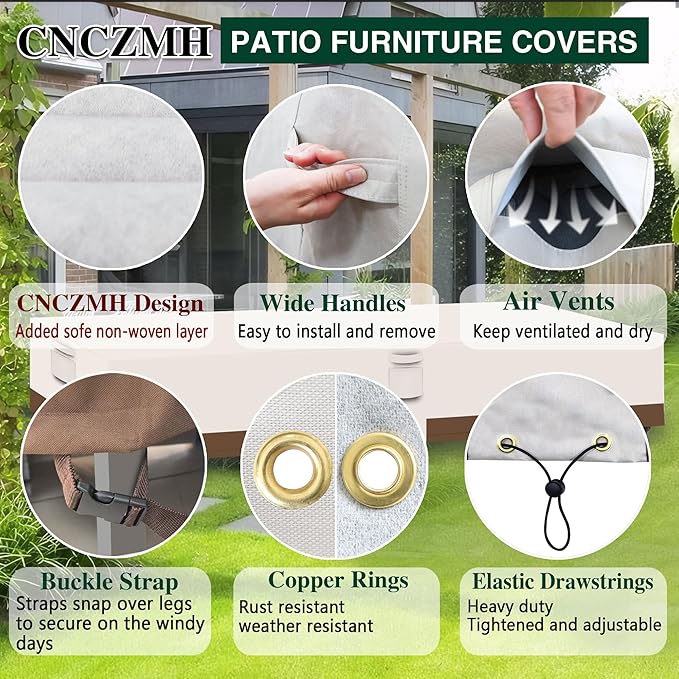 Heavy Duty Patio Furniture Covers Waterproof, 600D Outdoor Furniture Cover - Image 4