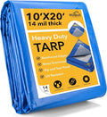Tarp 10x20 Feet 14 Mil Heavy Duty Waterproof Tarp, Large Multipurpose Cover by Winpull
