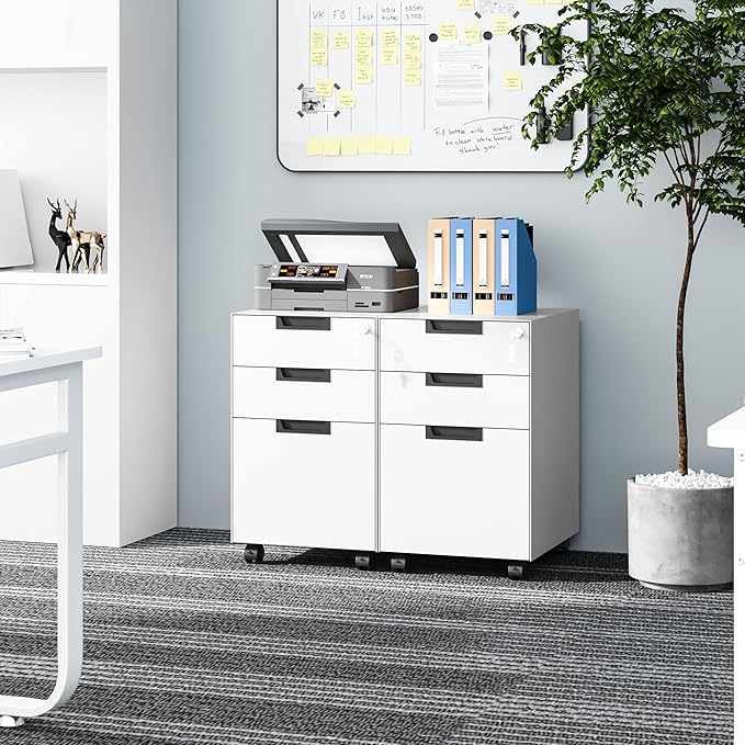 3 Drawer Vertical File Cabinets, Mobile Filling Cabinet - Image 2