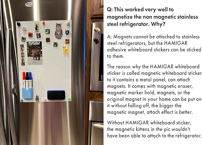 HAMIGAR Magnetic Whiteboard Contact Paper Dry Erase White Board Sticker - Image 5