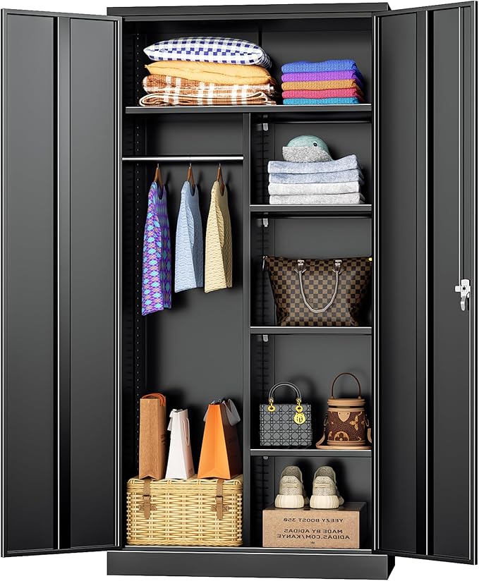 INTERGREAT Metal Wardrobe Closet, Armoire Wardrobe Closet by INTERGREAT