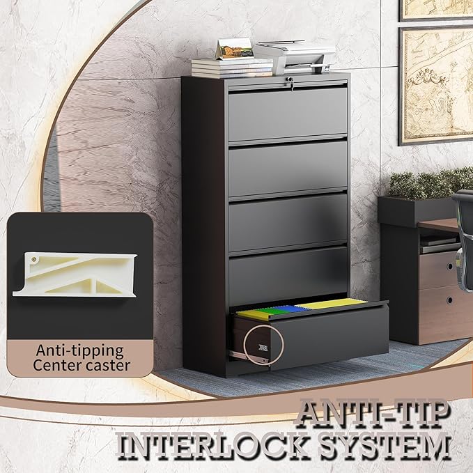 5 Drawer Lateral File Cabinet - Image 7