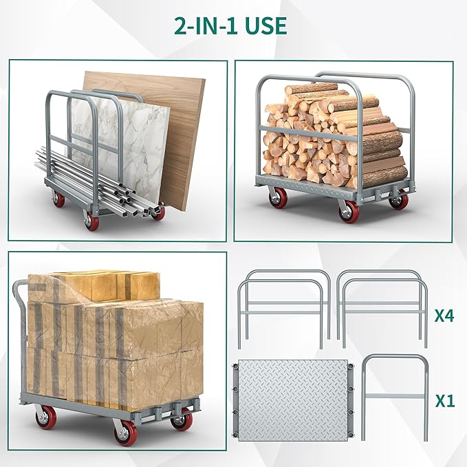 YITAHOME 2 in 1 Drywall Cart Heavy Duty, Folding Platform Carts - Image 4