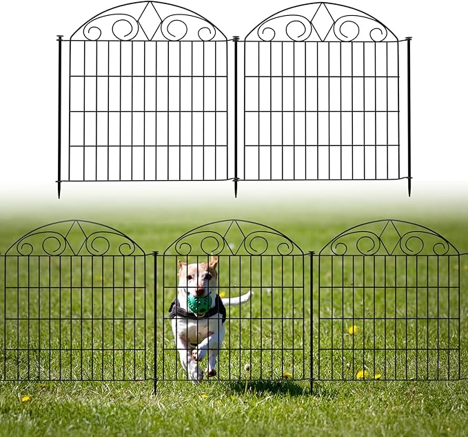 SUNLAX 5 Panels Garden Fence 10ft x 24in Fencing by SUNLAX