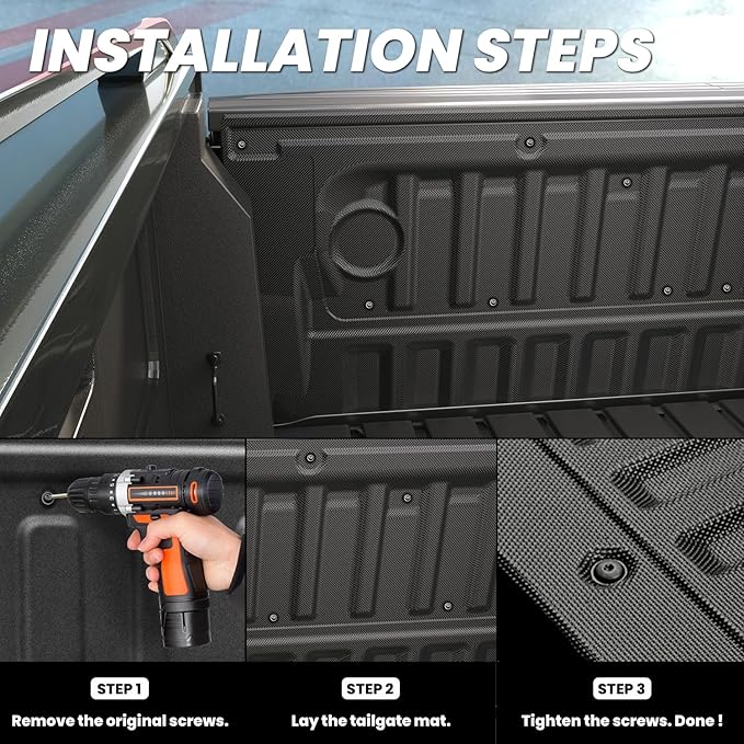 LASFIT Tailgate Mat for Ford Ranger 2025 2024 Truck Tailgate Liner All Weather - Image 2