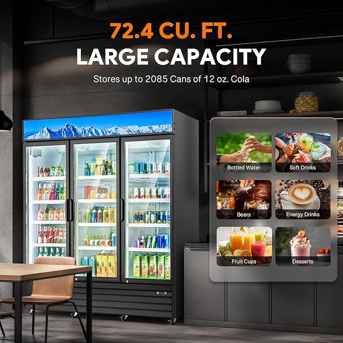 Wilprep Commercial Refrigerator, 72.4 cu. ft. Upright Beverage Display - Image 3