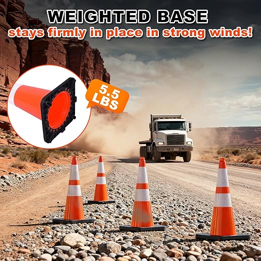 28" Orange PVC Construction Cones - Image 3