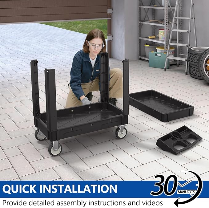 550LBS Utility Cart, 2-Tier 40x17 Inch Utility Cart - Image 7