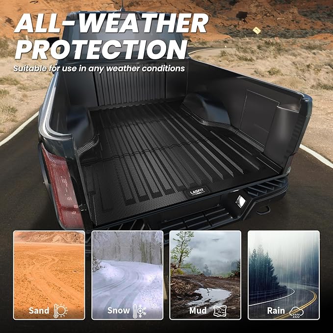 LASFIT 5.0ft Bed Mat for Ford Ranger 2023 2022 2021 2020 2019 Truck Bed TPE All - Image 5