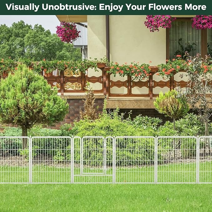 FXW Garden Fence Outdoor for The Yard – 32in x 109.4ft Heavy Duty Metal Animal - Image 2